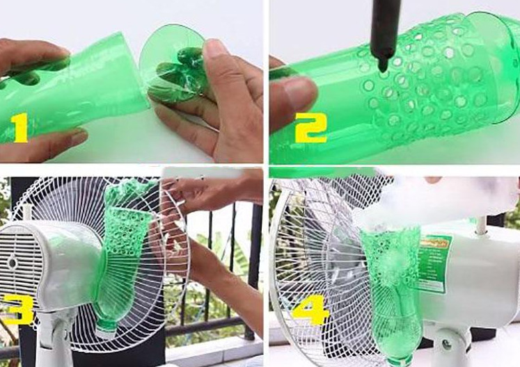 cách thực hiện quạt khá nước vị chai nhựa
