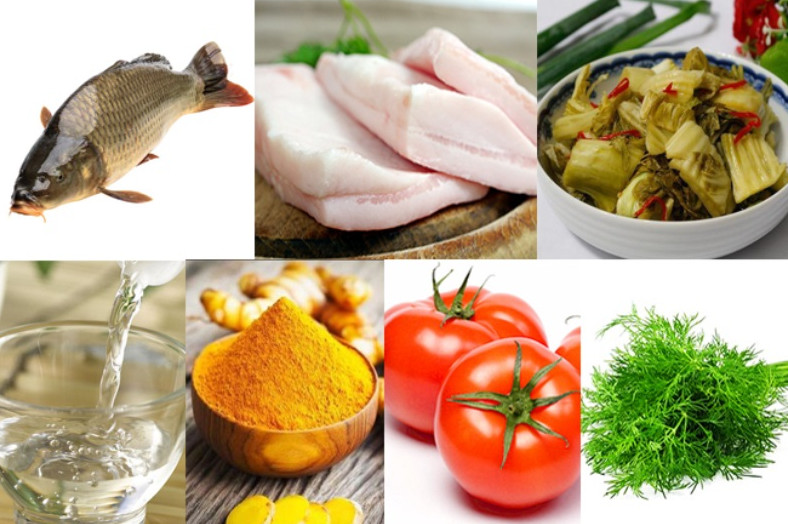 Những nguyên liệu chính cần thiết cho món cá chép om dưa